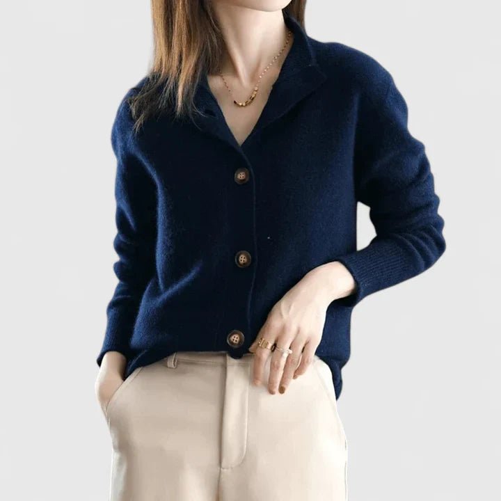 Liora | Women's V-Neck Button-Up Knit Cardigan