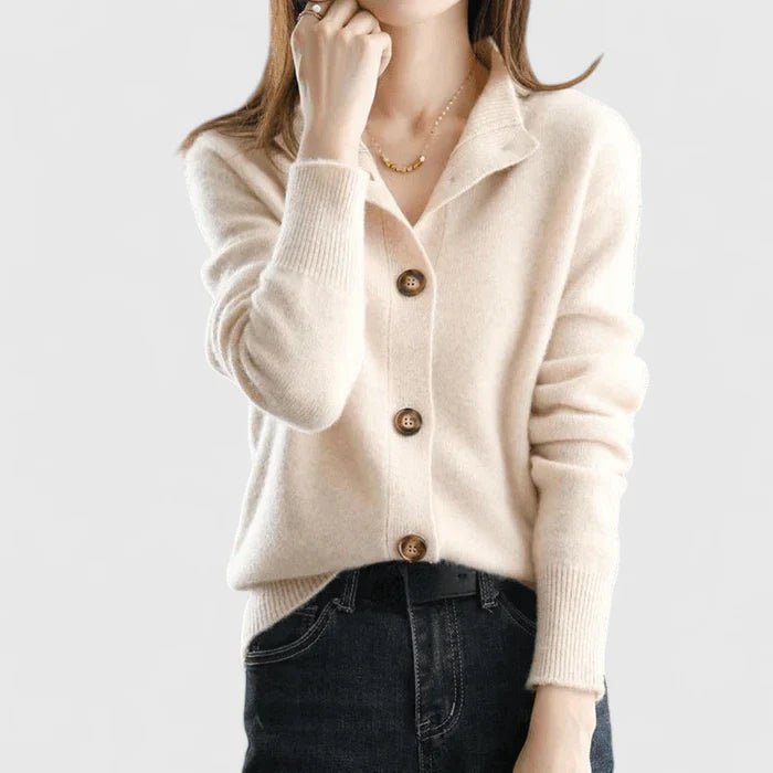 Liora | Women's V-Neck Button-Up Knit Cardigan