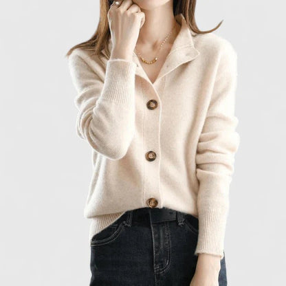 Liora | Women's V-Neck Button-Up Knit Cardigan