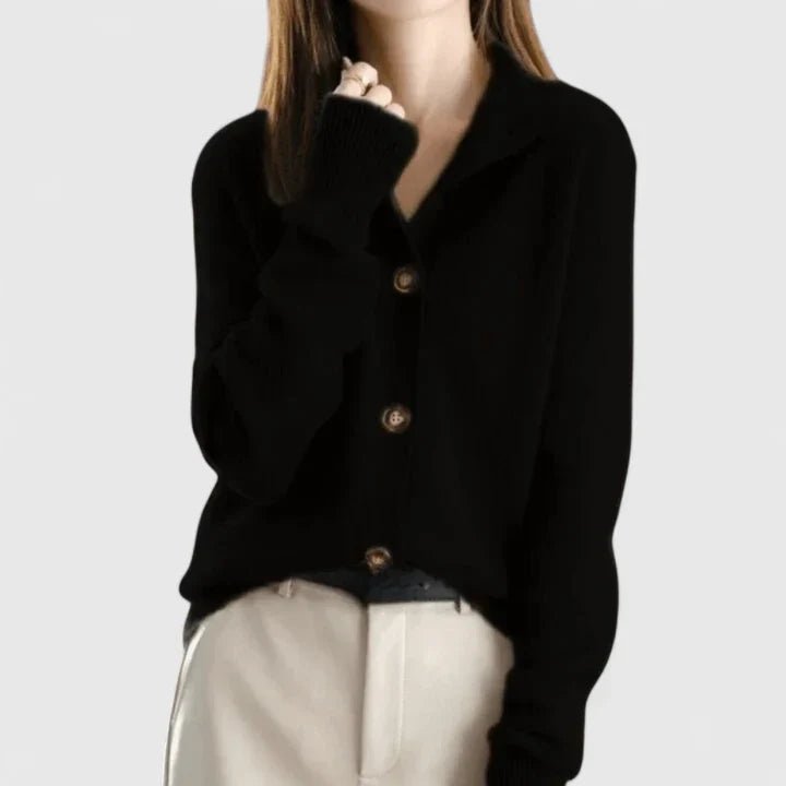 Liora | Women's V-Neck Button-Up Knit Cardigan