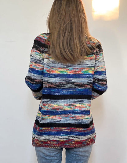 Faylinn | Women's Striped Open Front Knit Cardigan