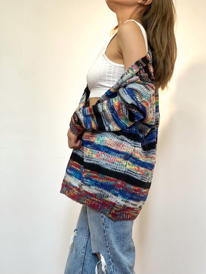Faylinn | Women's Striped Open Front Knit Cardigan