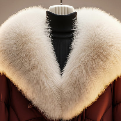 Wrenith | Women's Glossy Puffer Faux Fur Collar Down Jacket
