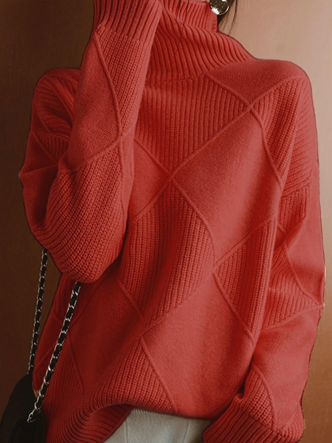 Ophira | Women's Chunky Textured Turtleneck Cable Knit Sweater