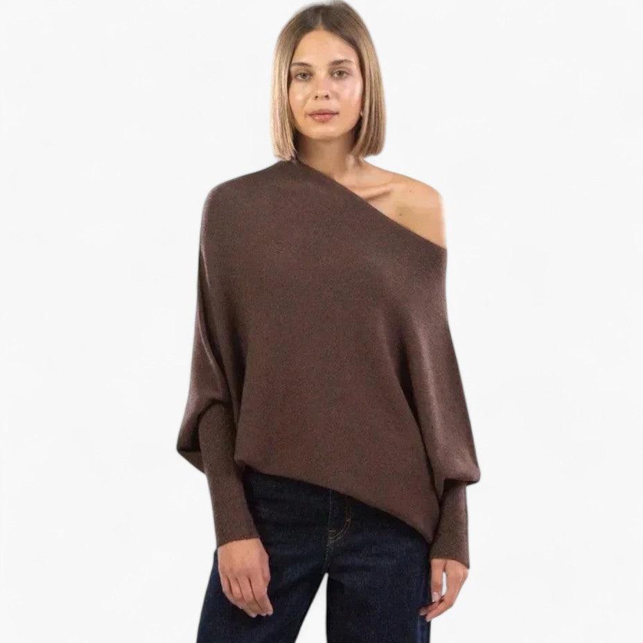Elara | Women's Off Shoulder Slouchy Knit Sweater