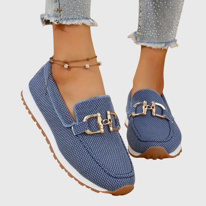 Susana | Loafers Orthopedic Platform Knit Gold Hardware Slip On