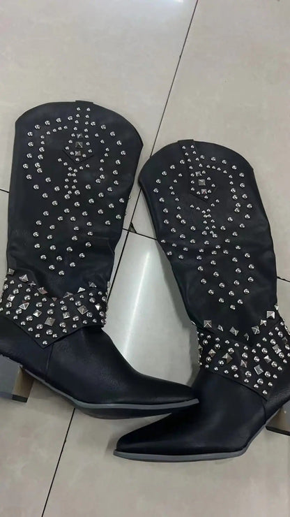 Riloh | Women's Studded Western Knee-High Cowgirl Boots