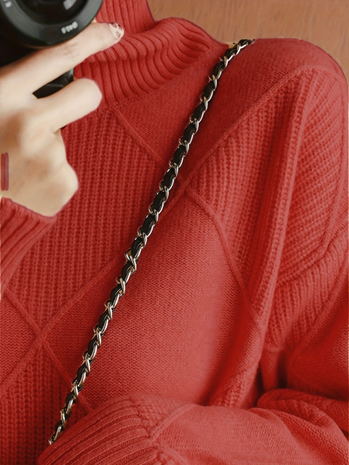 Ophira | Women's Chunky Textured Turtleneck Cable Knit Sweater
