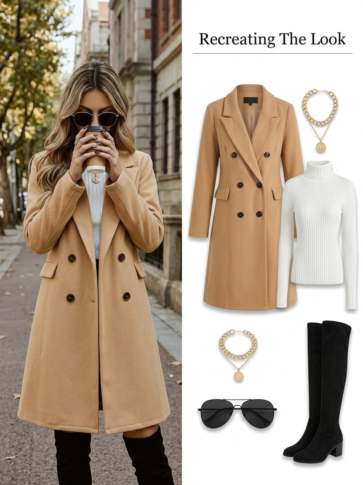 Aveline | Women's Long Wool Double-Breasted Winter Coat