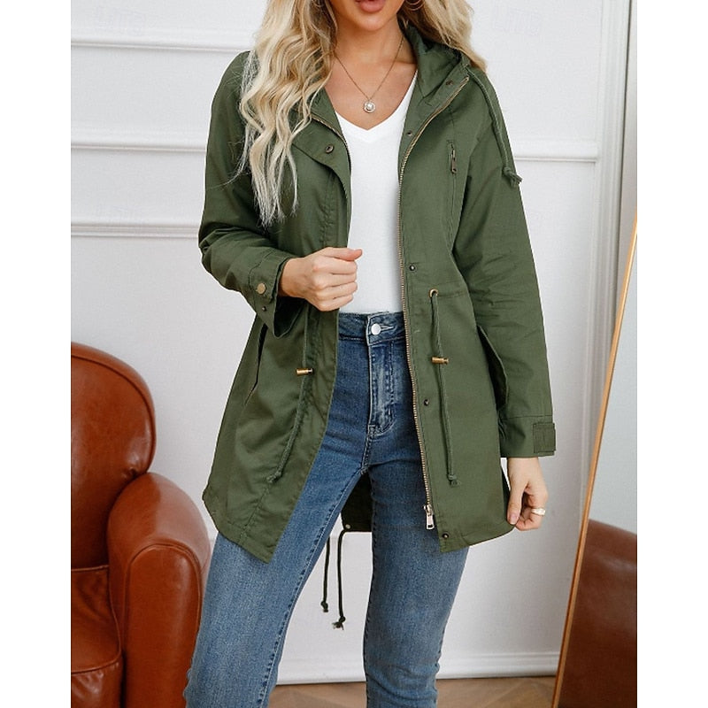 Maren | Women's Hooded Utility Drawstring Anorak Coat