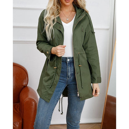 Maren | Women's Hooded Utility Drawstring Anorak Coat
