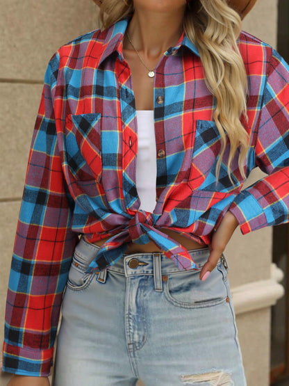 Wrenlee | Women's Relaxed Buffalo Check Plaid Button Up Shirt