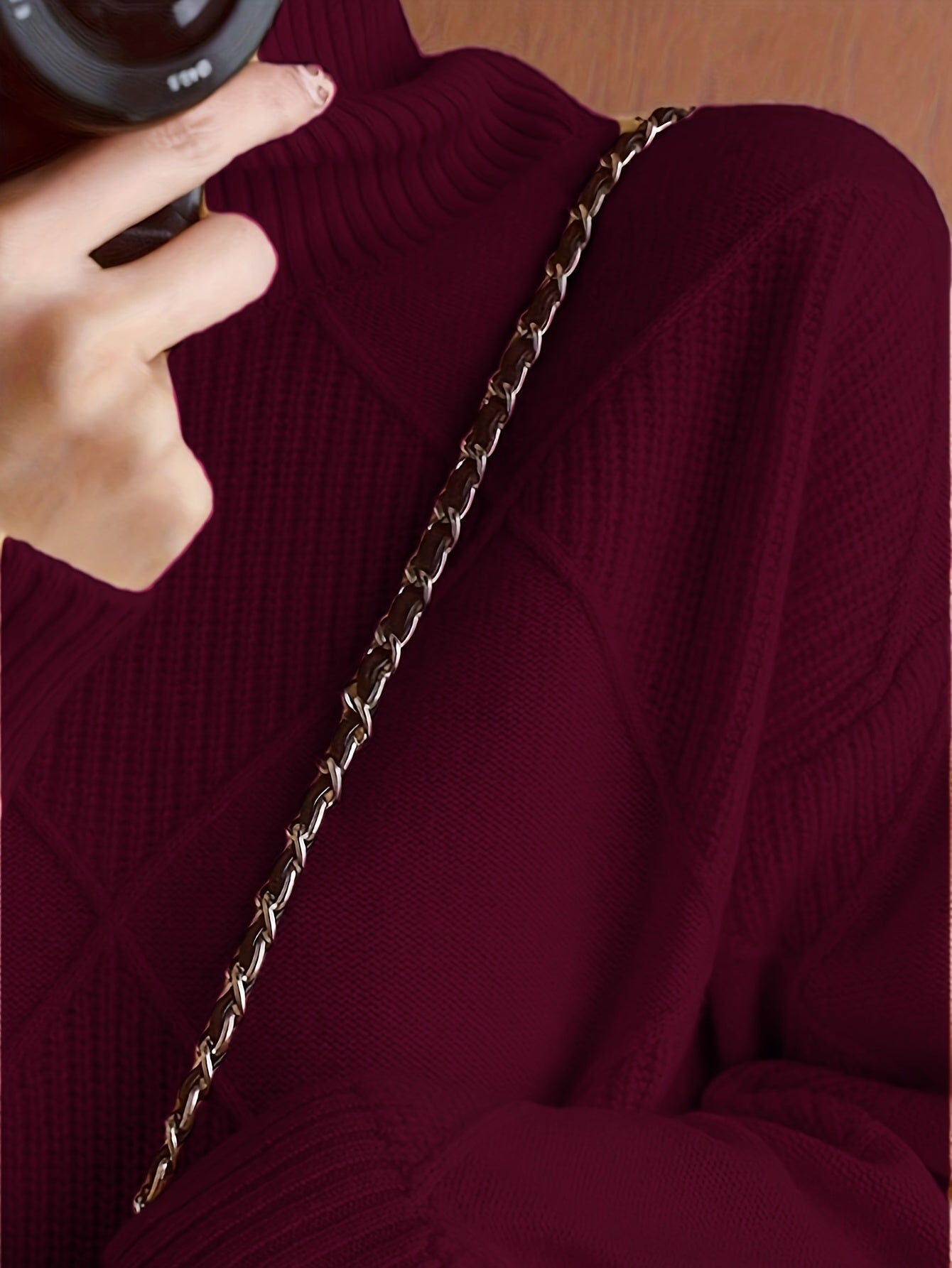 Ophira | Women's Chunky Textured Turtleneck Cable Knit Sweater