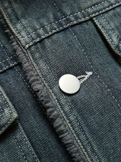 Draven | Men's Warm Fleece Lined Washed Denim Winter Jacket