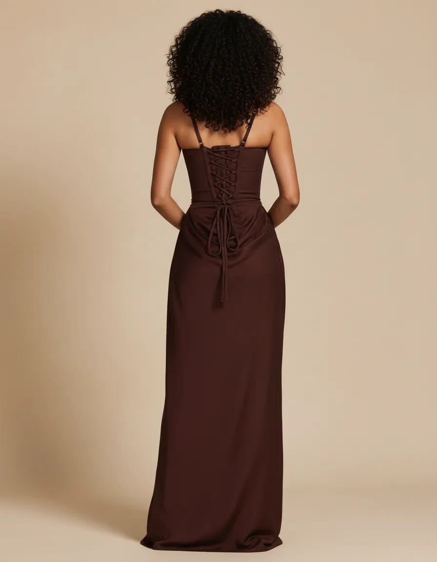 Amara | Women's Square Neck Corset Bodice Maxi Dress
