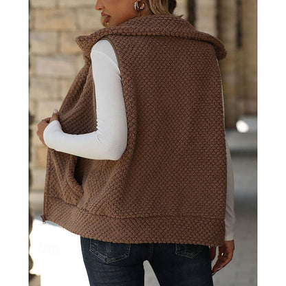 Maribel | Women's Textured Sherpa Zip Winter Vest