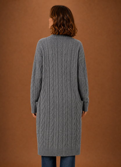 Fernwood | Women's Cable Knit Hooded Long Duster Cardigan