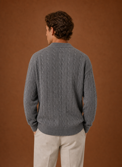 Ellsworth | Men's Cable Knit Button Front Cardigan Sweater