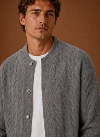 Ellsworth | Men's Cable Knit Button Front Cardigan Sweater