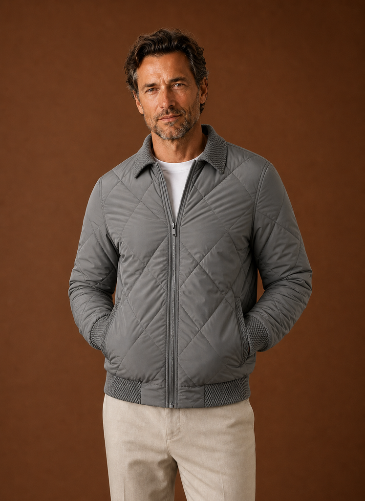 Tristan | Men's Quilted Bomber Zip-Up Casual Jacket