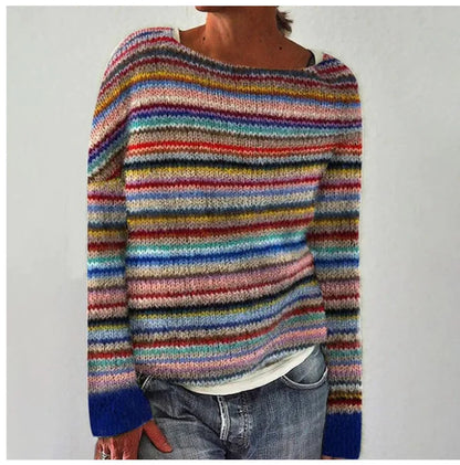 Carola | Women's Fair Isle Scandinavian Knit Boat Neck Sweater