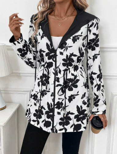 Aleah | Women's Reversible Hooded Leopard Print Coat