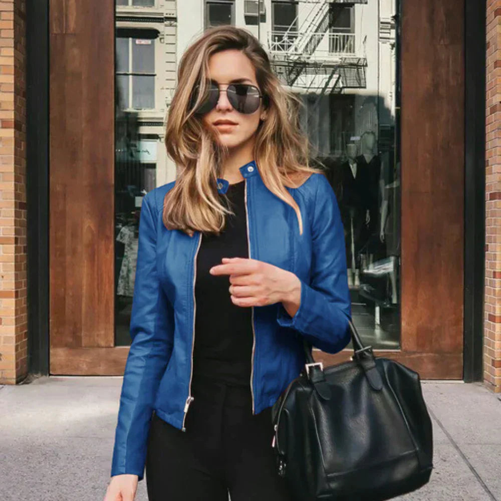 Ivara | Women's Moto Zip Fitted Biker Jacket