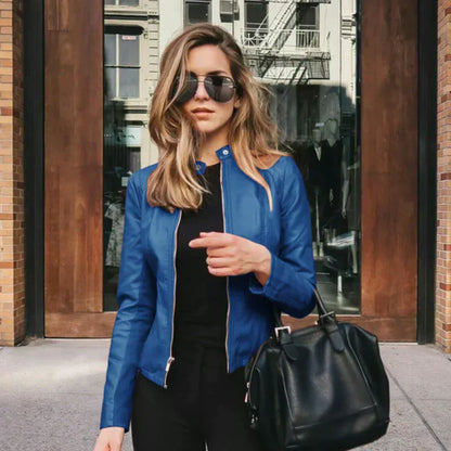 Ivara | Women's Moto Zip Fitted Biker Jacket