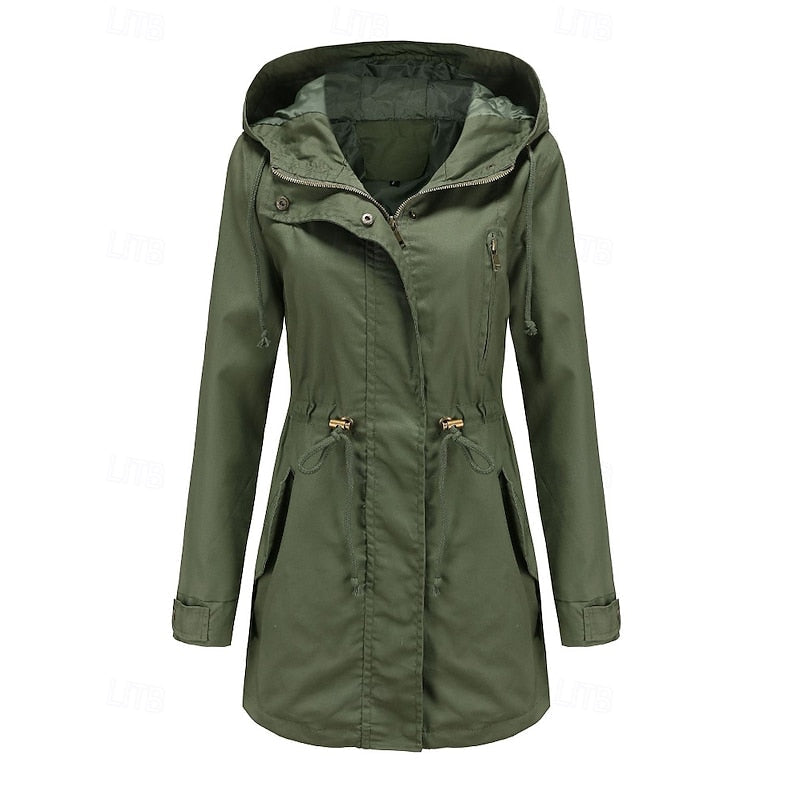 Maren | Women's Hooded Utility Drawstring Anorak Coat