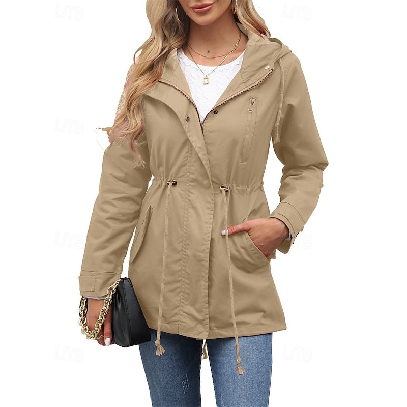 Maren | Women's Hooded Utility Drawstring Anorak Coat