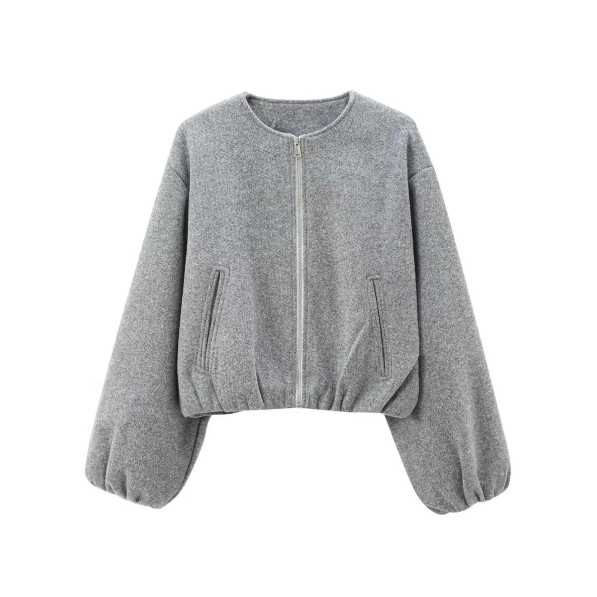 Marlowick | Women's Lightweight Cropped Zip-Up Bomber Jacket
