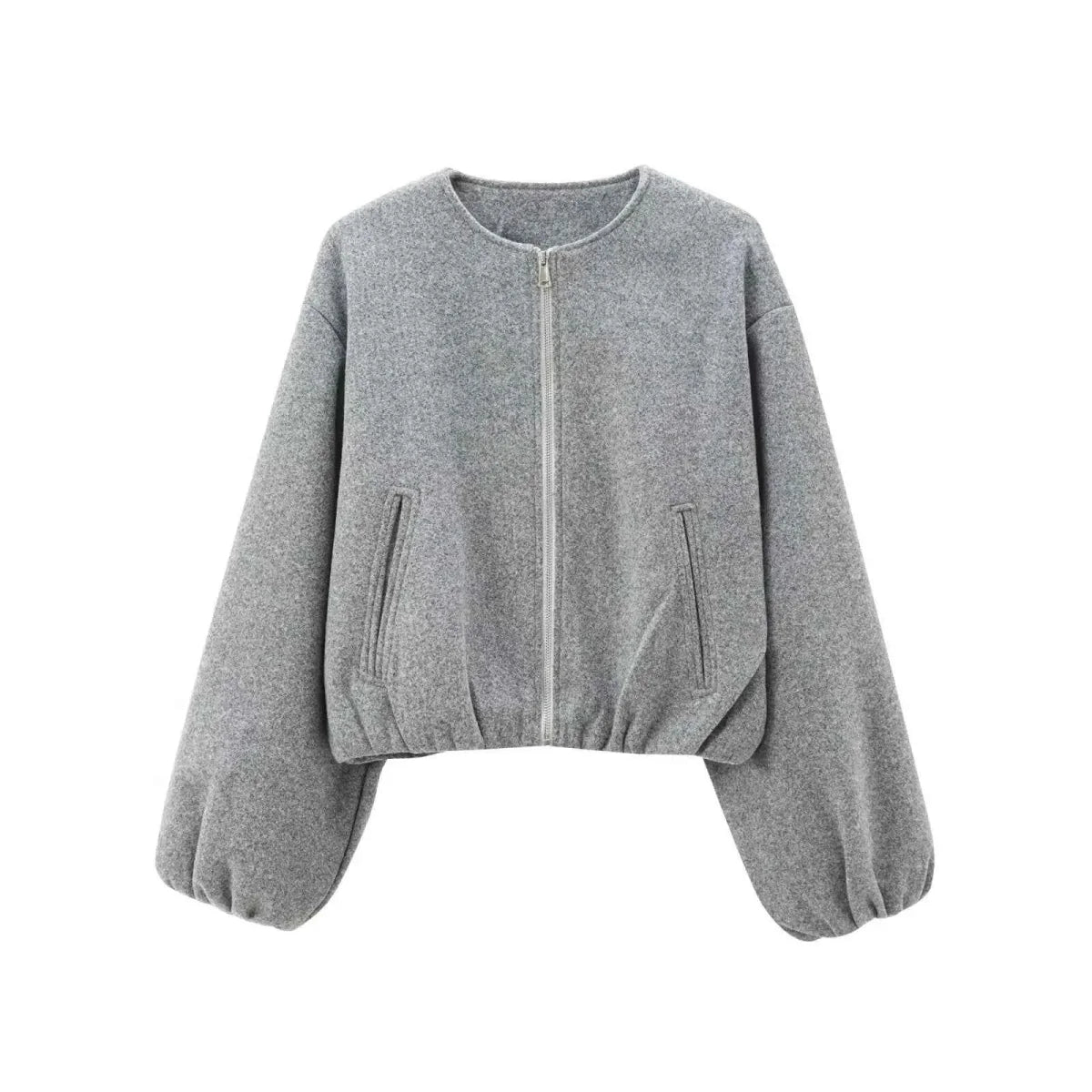 Marlowick | Women's Lightweight Cropped Zip-Up Bomber Jacket