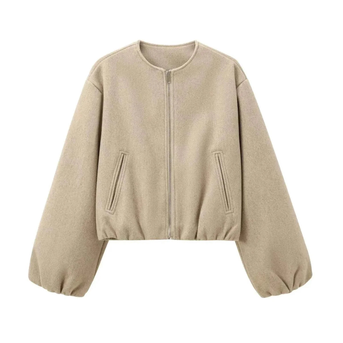 Marlowick | Women's Lightweight Cropped Zip-Up Bomber Jacket