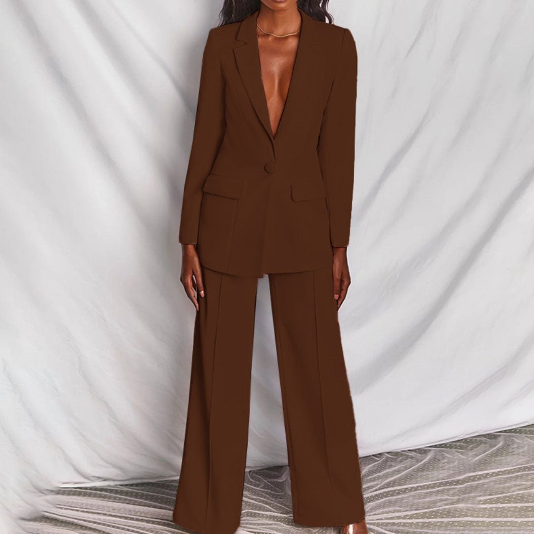 Marigold | Women's Tailored Notched Lapel Two-Piece Suit Set