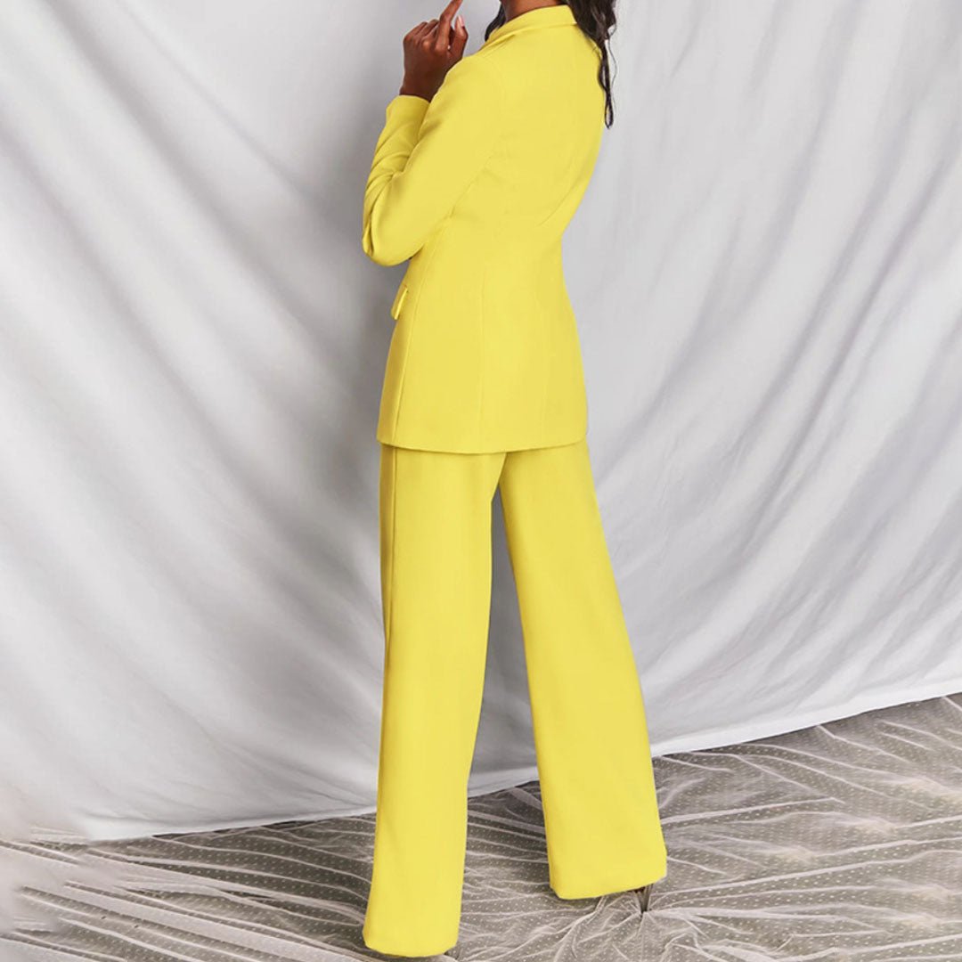 Marigold | Women's Tailored Notched Lapel Two-Piece Suit Set
