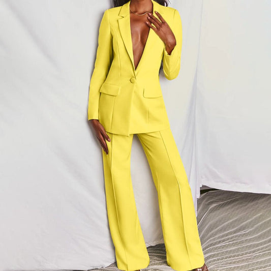 Marigold | Women's Tailored Notched Lapel Two-Piece Suit Set