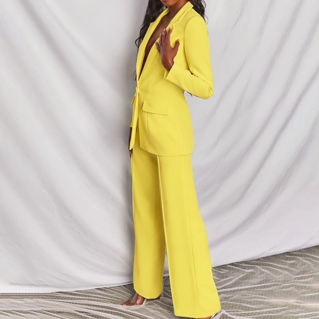 Marigold | Women's Tailored Notched Lapel Two-Piece Suit Set