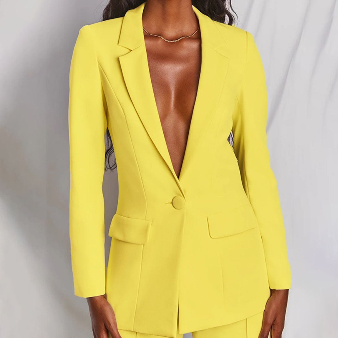Marigold | Women's Tailored Notched Lapel Two-Piece Suit Set