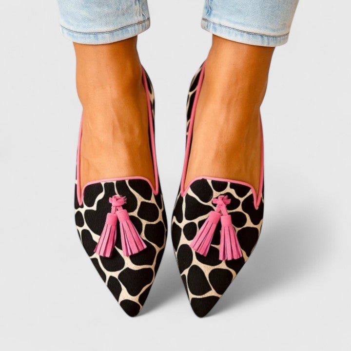 Giovanna | Women's Pointed Toe Tassel Slip-On Animal Print Loafer