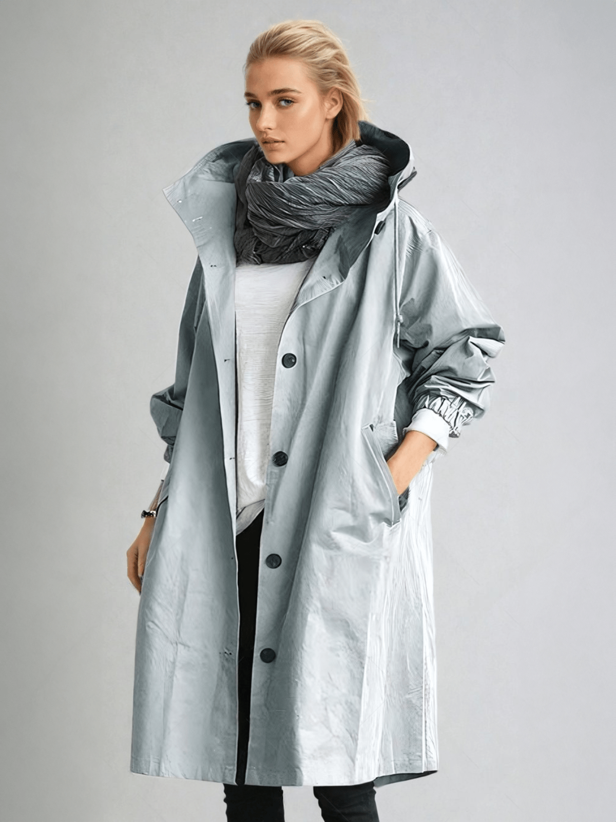 Elizabeth | Women's Water-Repellent Oversized Hooded Trench Coat