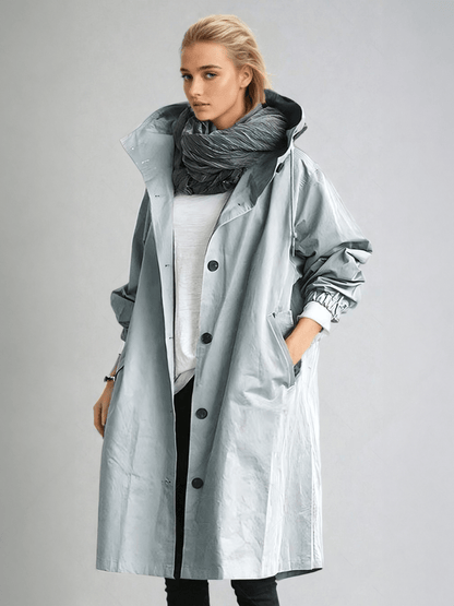 Elizabeth | Women's Water-Repellent Oversized Hooded Trench Coat