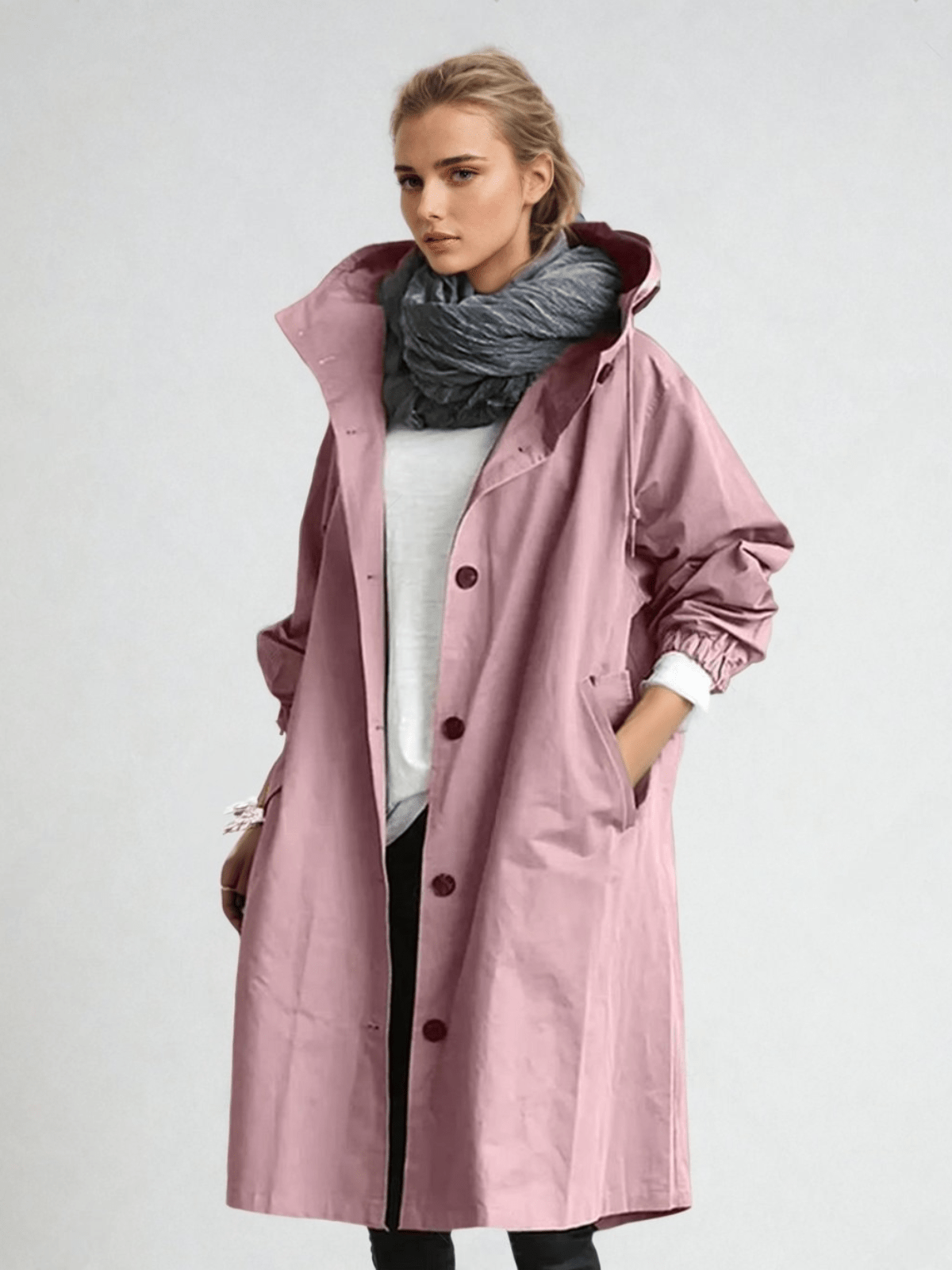 Elizabeth | Women's Water-Repellent Oversized Hooded Trench Coat
