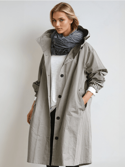 Elizabeth | Women's Water-Repellent Oversized Hooded Trench Coat