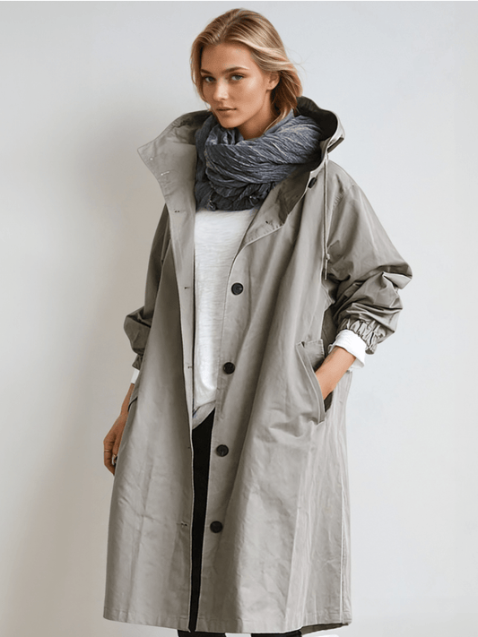 Elizabeth | Women's Water-Repellent Oversized Hooded Trench Coat