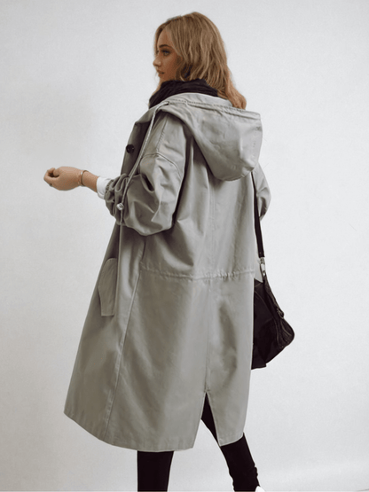Elizabeth | Women's Water-Repellent Oversized Hooded Trench Coat