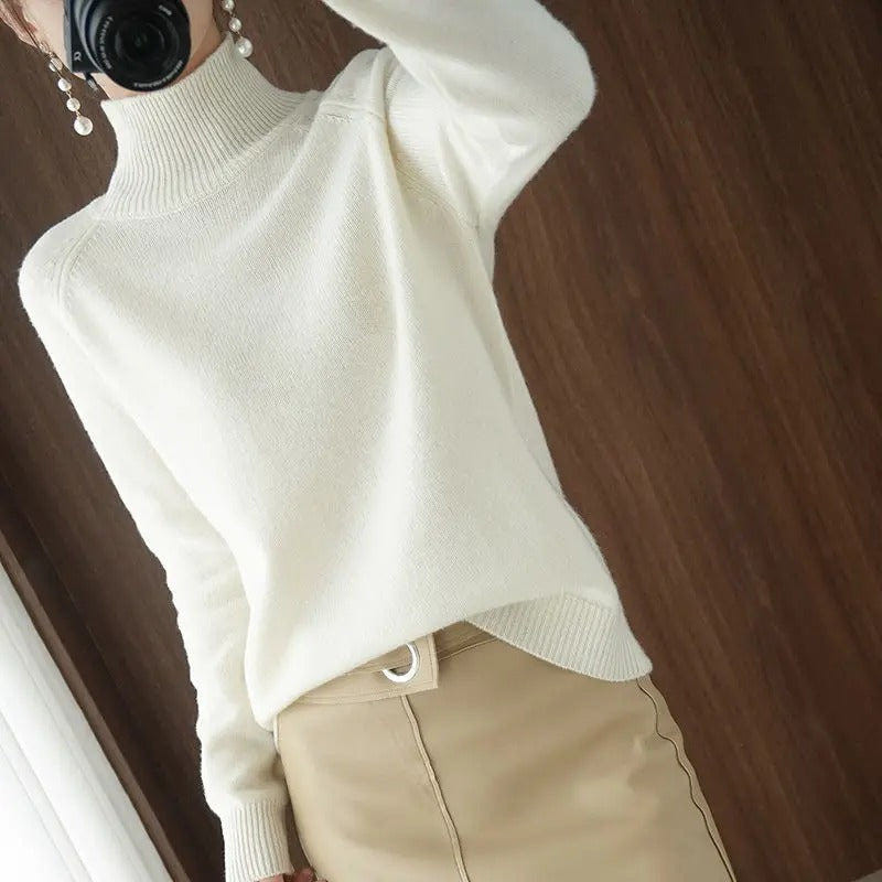 Willow | Women's Cozy Relaxed Fit Knit Turtleneck Sweater