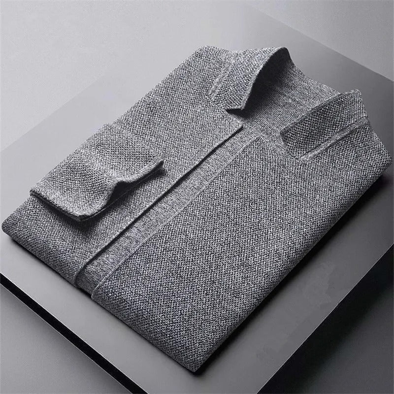 Alcott | Men's Woven Collarless Knit Cardigan