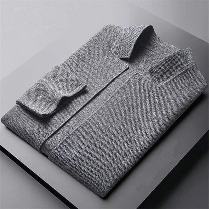 Alcott | Men's Woven Collarless Knit Cardigan