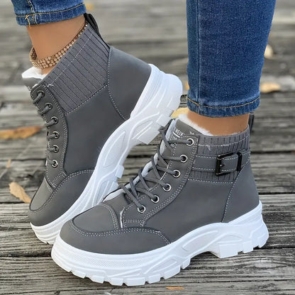 Willa | Women's Lace-Up Buckle Platform Winter Snow Boot