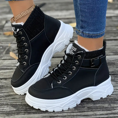 Willa | Women's Lace-Up Buckle Platform Winter Snow Boot